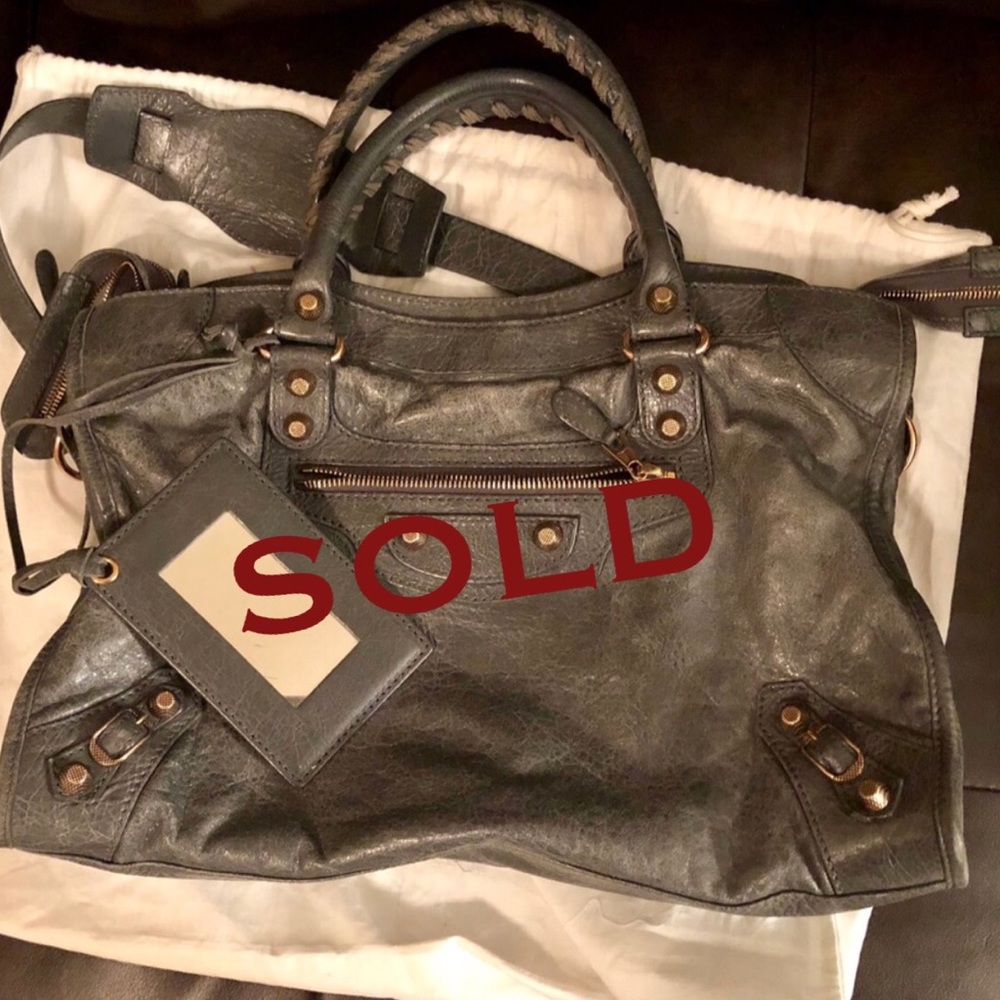 Balenciaga City Agneau Giant12 RoseGold Anthracite